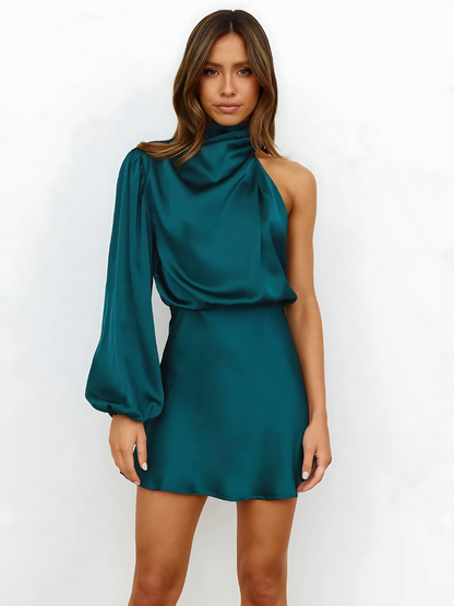 Cecily | Women's One-Shoulder Satin Dress