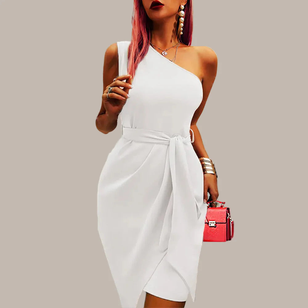 Aurelia | Women's One-Shoulder Midi Evening Dress