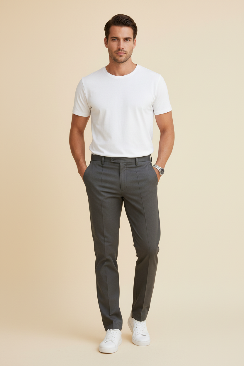 Donkergrijze broek