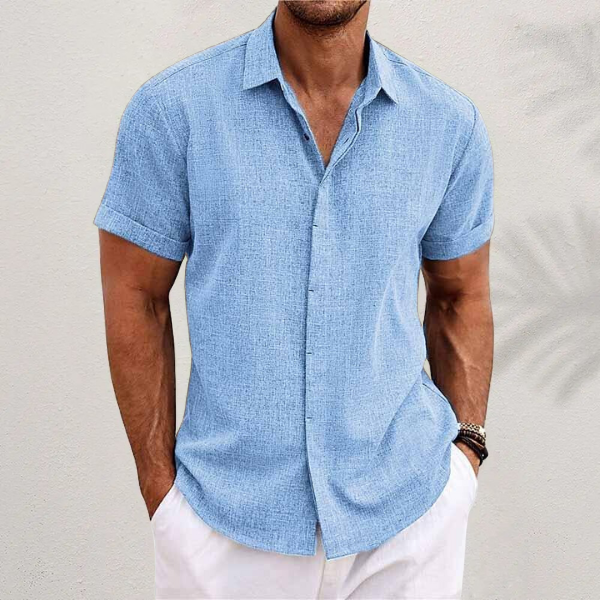 Sebastian | Men's Short Sleeve Linen Shirt Style