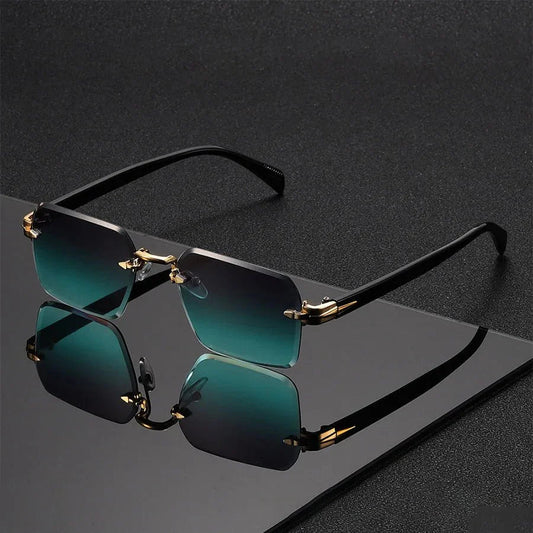 Ellison | Unisex Rimless Gold Bridge Sunglasses