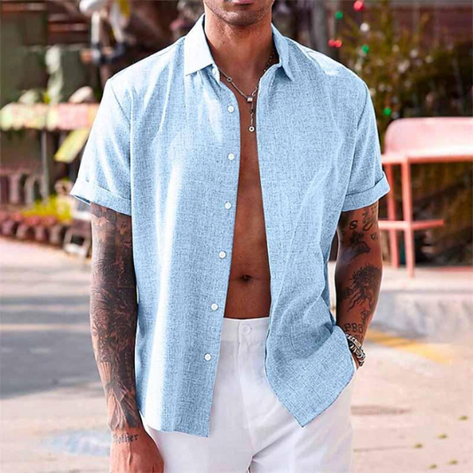 Samuel | Men's Short Sleeve Linen Shirt