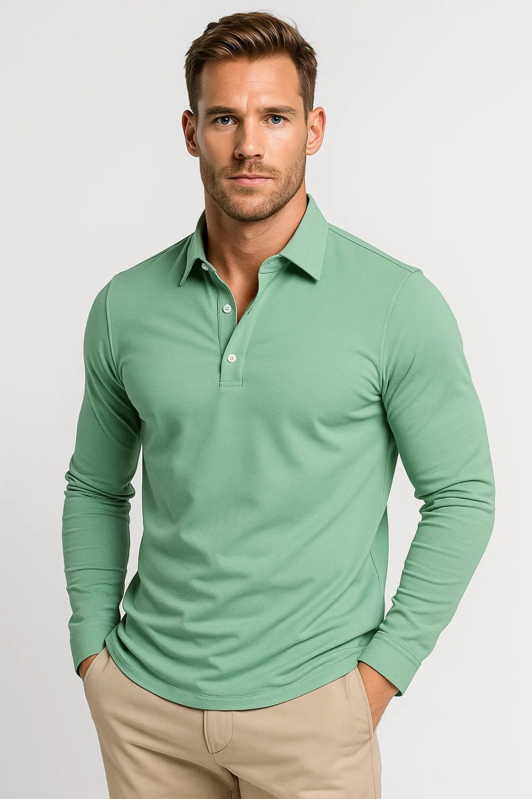 Adrian | Men's Slim Fit Long Sleeve Polo