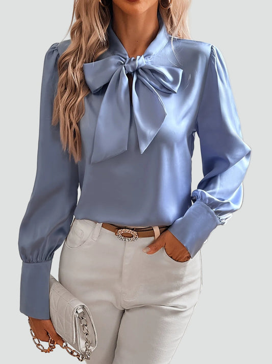Estelle | Women's Satin Bow Blouse