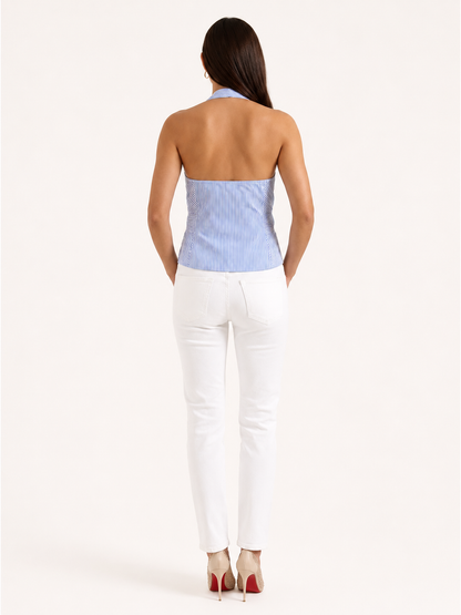 Posy | Women's Striped Bow Halter Top