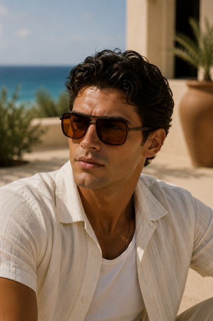 Harvey | Men's Square Stainless Steel Sunglasses