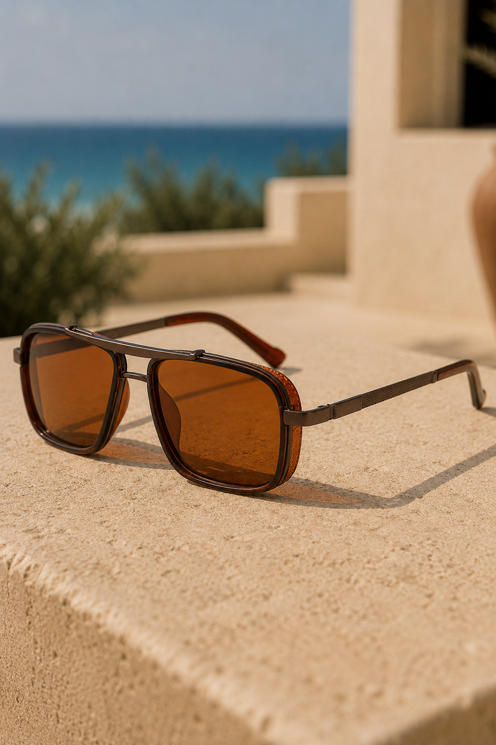 Harvey | Men's Square Stainless Steel Sunglasses