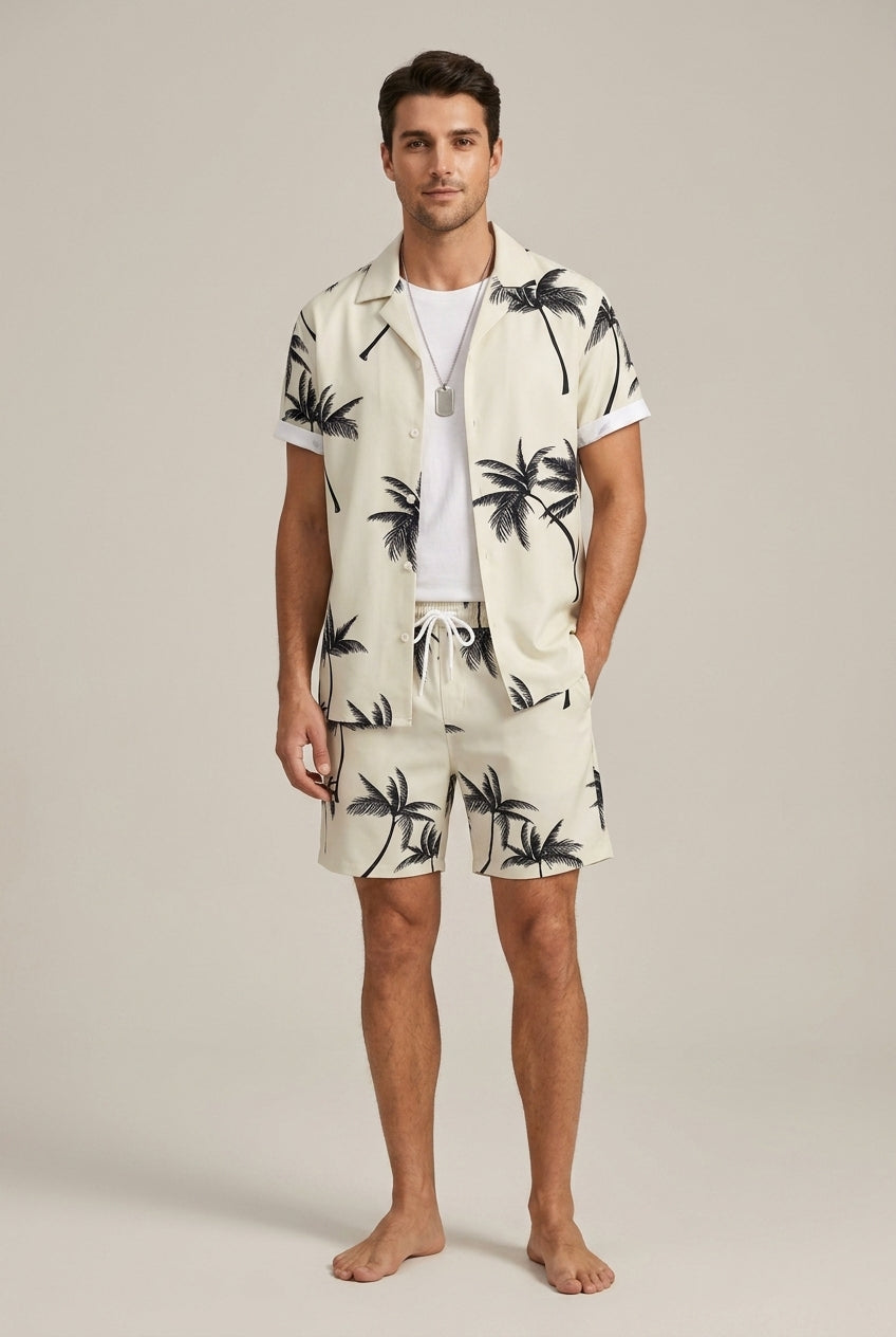 Oscar | Men's Palm Print Two-Piece Set