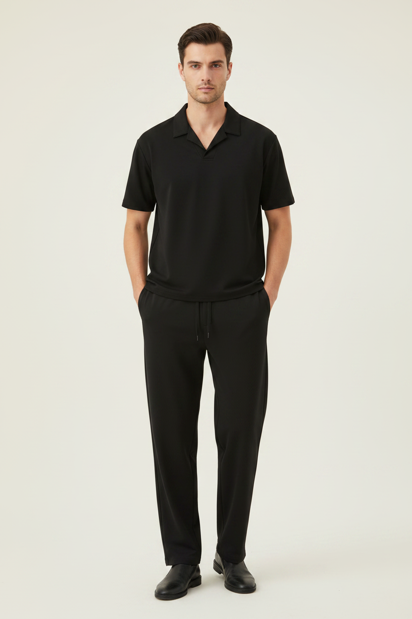 Men's Casual Two Piece Set – Black
