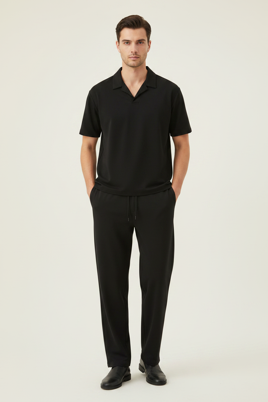 Men's Casual Two Piece Set – Black