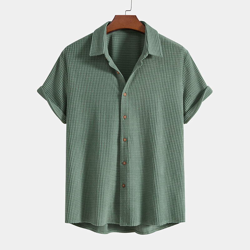 Rory | Men's Open Collar Two-Piece Shorts Set