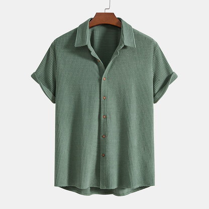 Rory | Men's Open Collar Two-Piece Shorts Set