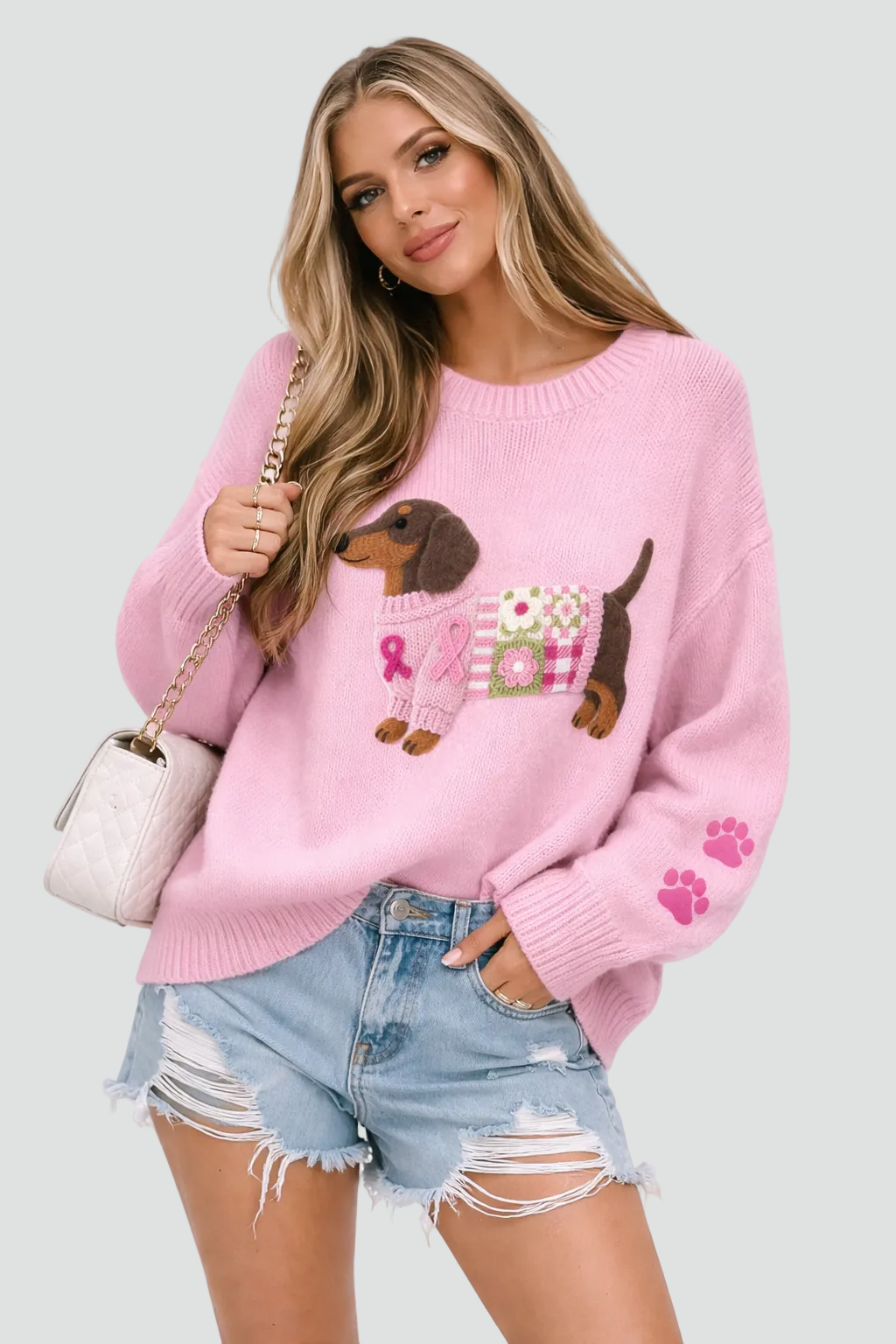Maeve | Women's Puppy Print Knit Sweater
