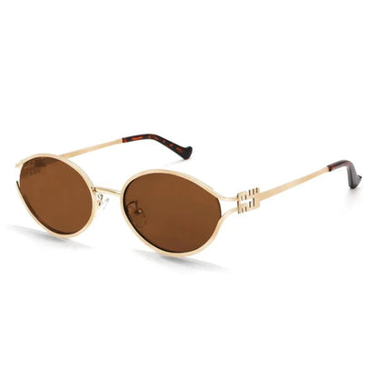 Simone | Women's Oval Gold Frame Sunglasses