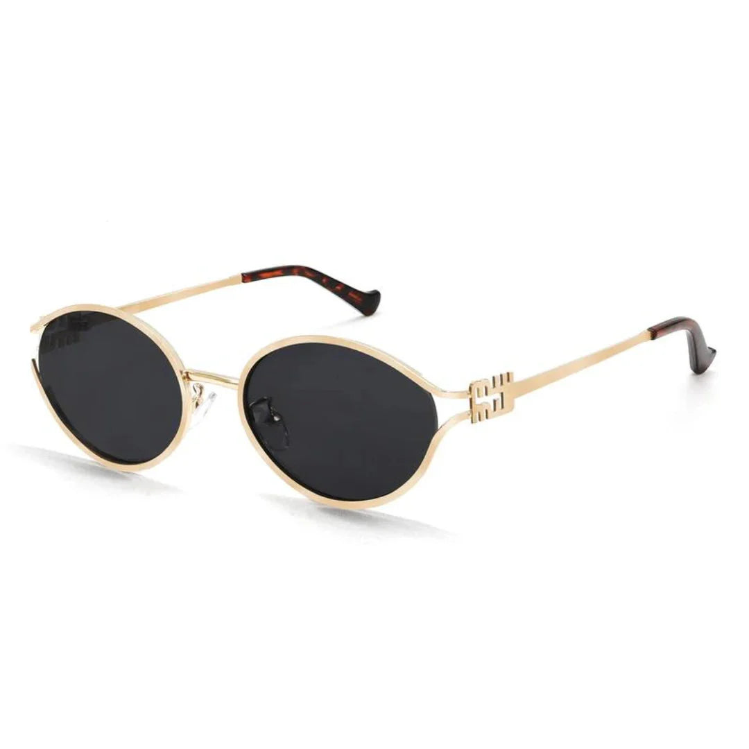 Simone | Women's Oval Gold Frame Sunglasses
