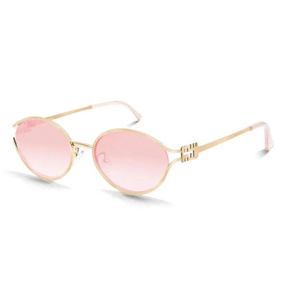 Simone | Women's Oval Gold Frame Sunglasses