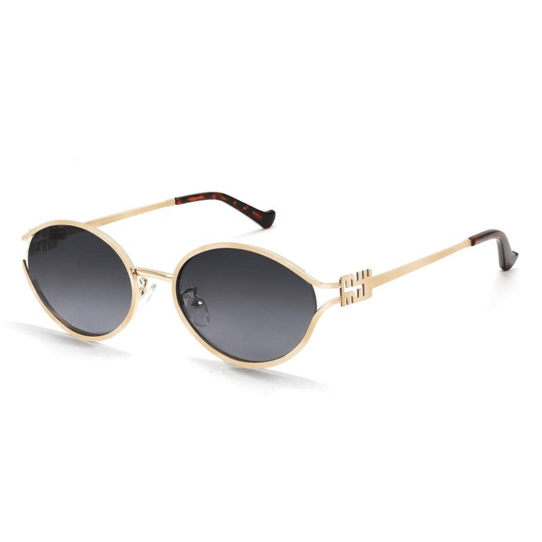 Simone | Women's Oval Gold Frame Sunglasses