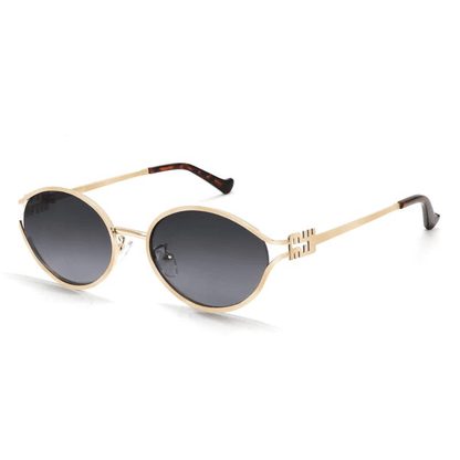 Simone | Women's Oval Gold Frame Sunglasses