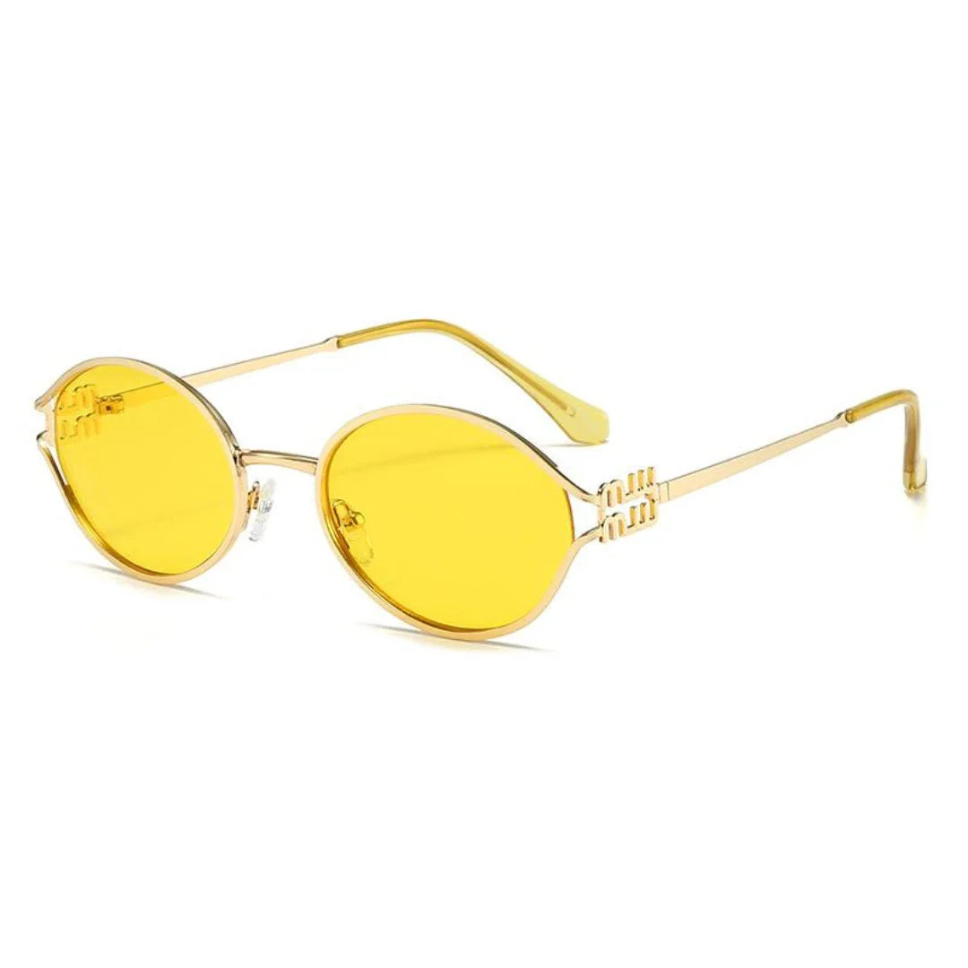 Simone | Women's Oval Gold Frame Sunglasses