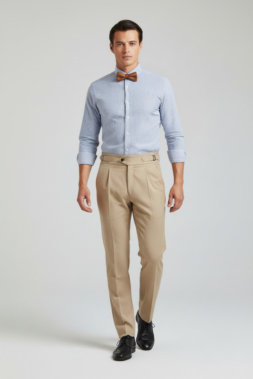 Frederick | Men's High Waist Straight Leg Trousers
