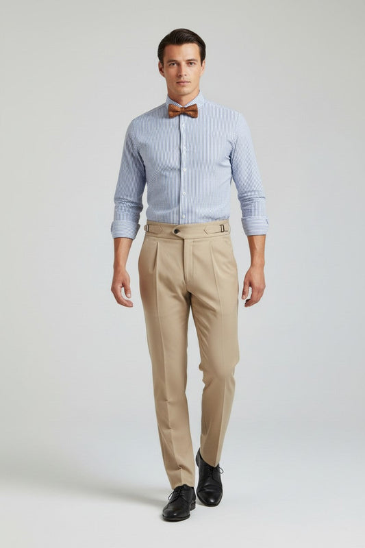 Frederick | Men's High Waist Straight Leg Trousers