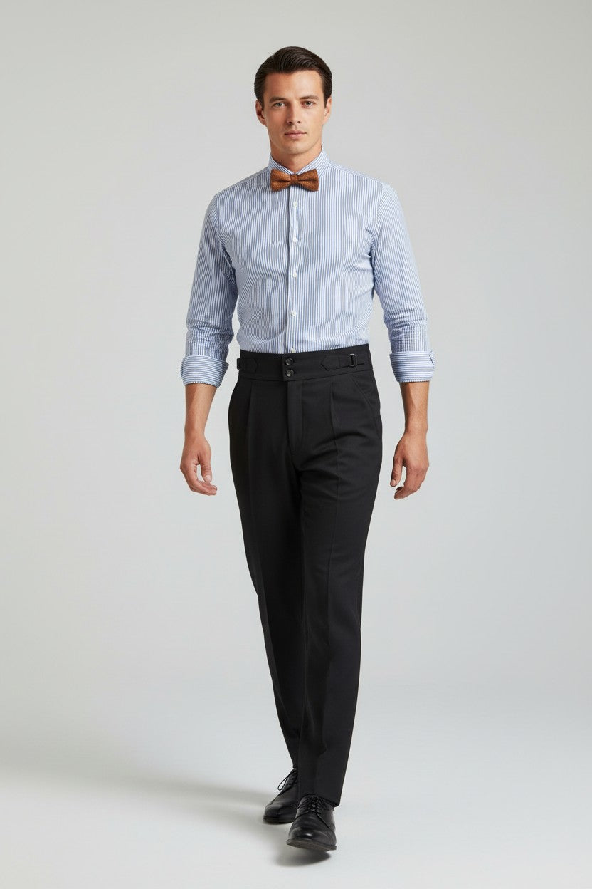 Frederick | Men's High Waist Straight Leg Trousers