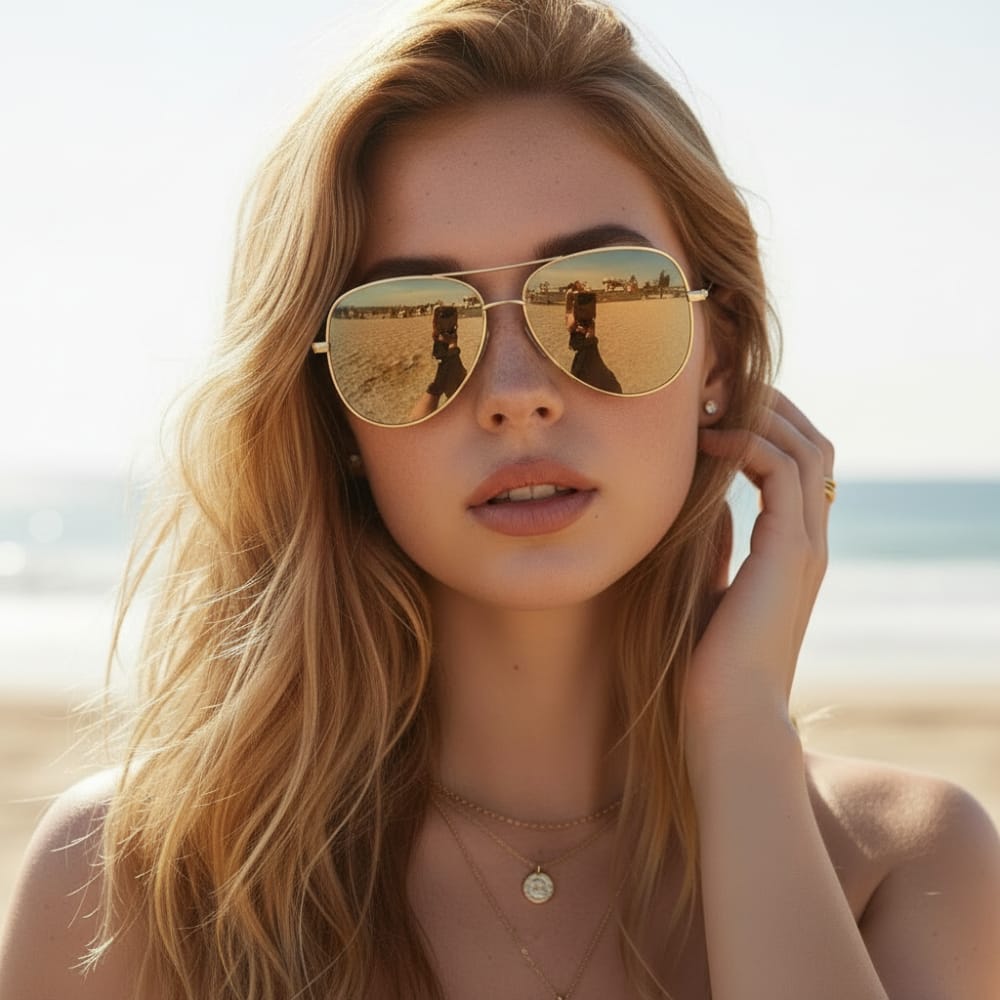 Reeve | Aviator Sunglasses with Mirrored Lenses