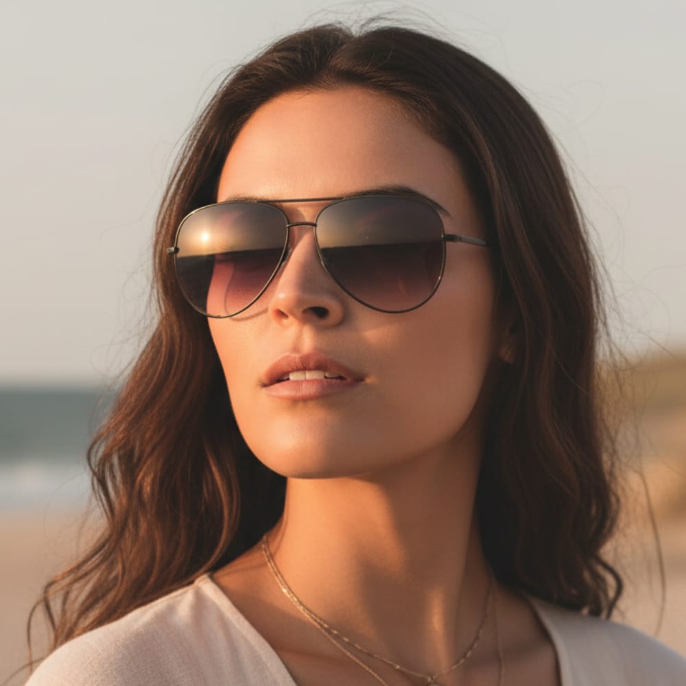Reeve | Aviator Sunglasses with Mirrored Lenses