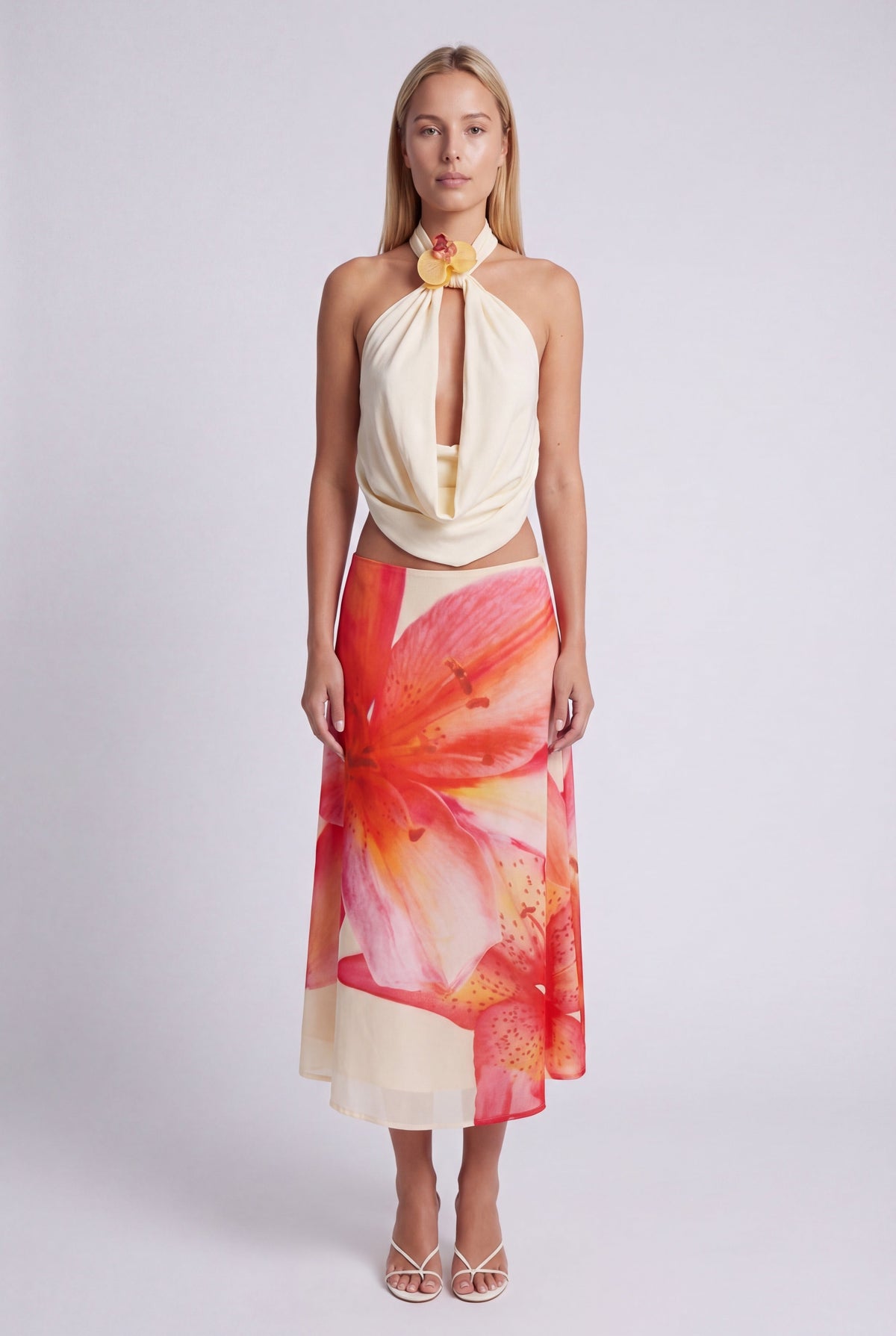 Isla | Women's Draped Halter Crop Top