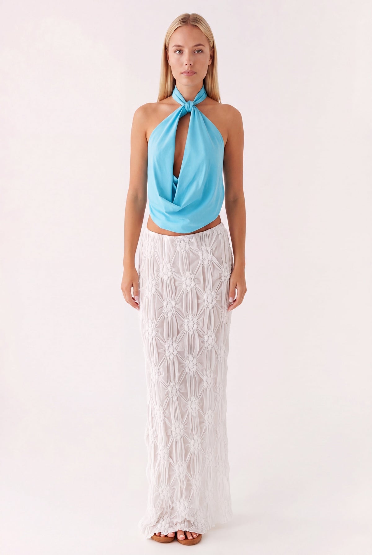 Isla | Women's Draped Halter Crop Top