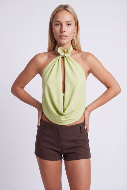 Isla | Women's Draped Halter Crop Top