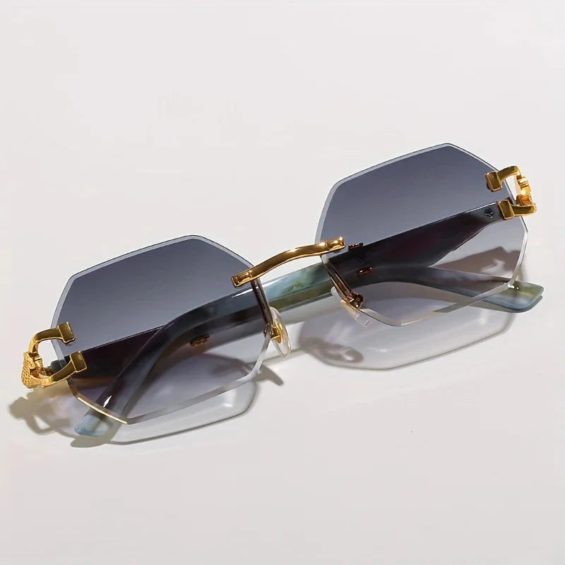Cosette | Women's Rimless Hexagonal Sunglasses