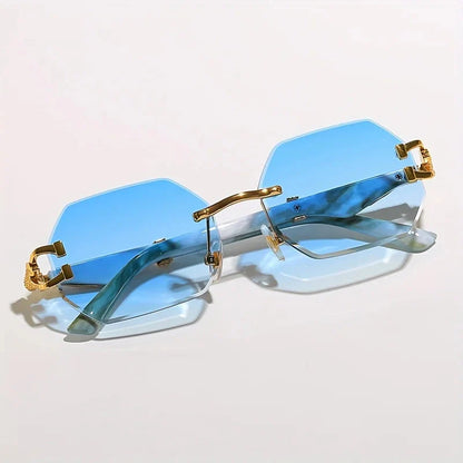 Cosette | Women's Rimless Hexagonal Sunglasses