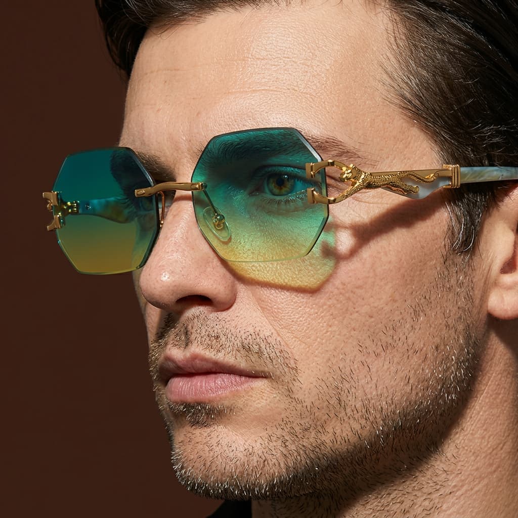 Cosette | Women's Rimless Hexagonal Sunglasses