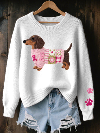 Maeve | Women's Puppy Print Knit Sweater