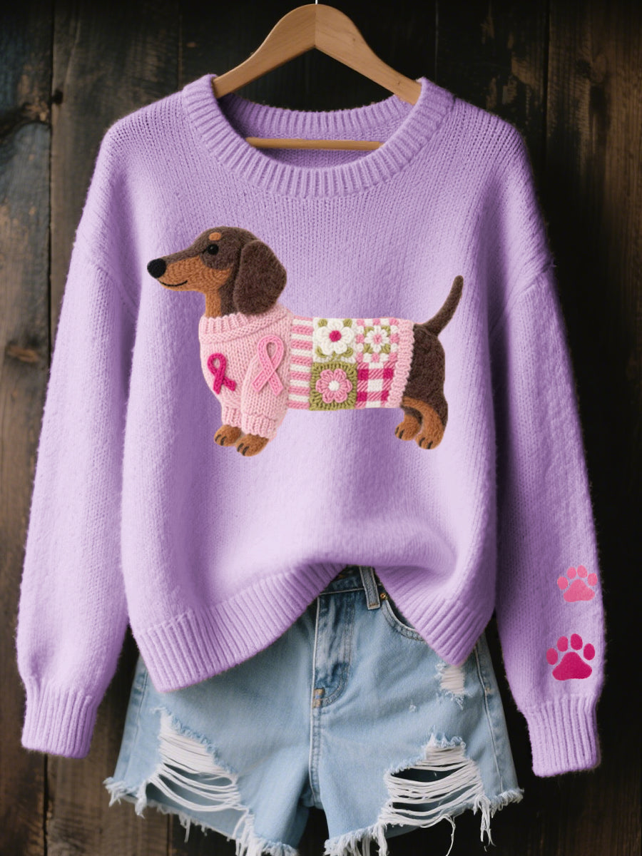 Maeve | Women's Puppy Print Knit Sweater