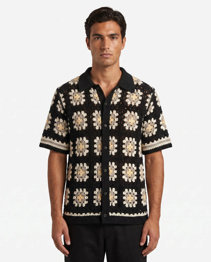 Rhodes | Men's Granny Square Crochet Shirt