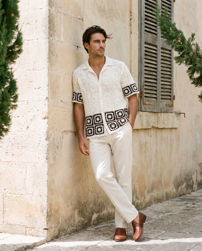 Lennox | Men's Granny Square Crochet Shirt