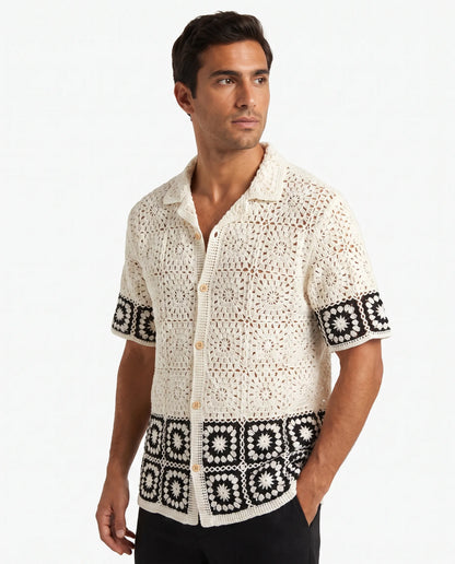 Lennox | Men's Granny Square Crochet Shirt