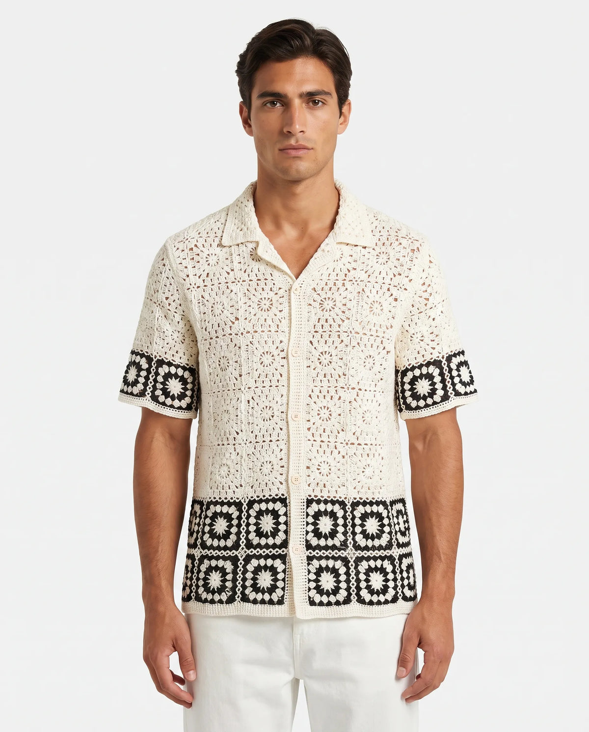 Lennox | Men's Granny Square Crochet Shirt