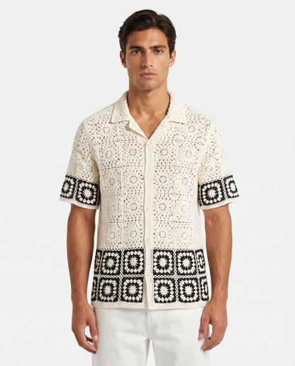 Lennox | Men's Granny Square Crochet Shirt
