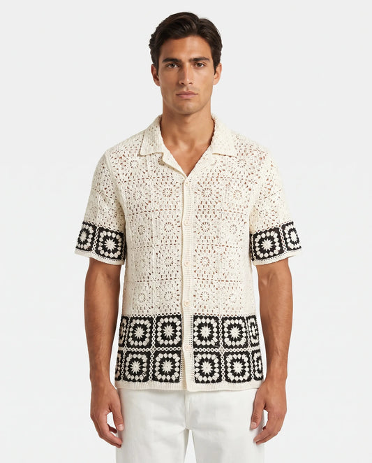 Lennox | Men's Granny Square Crochet Shirt