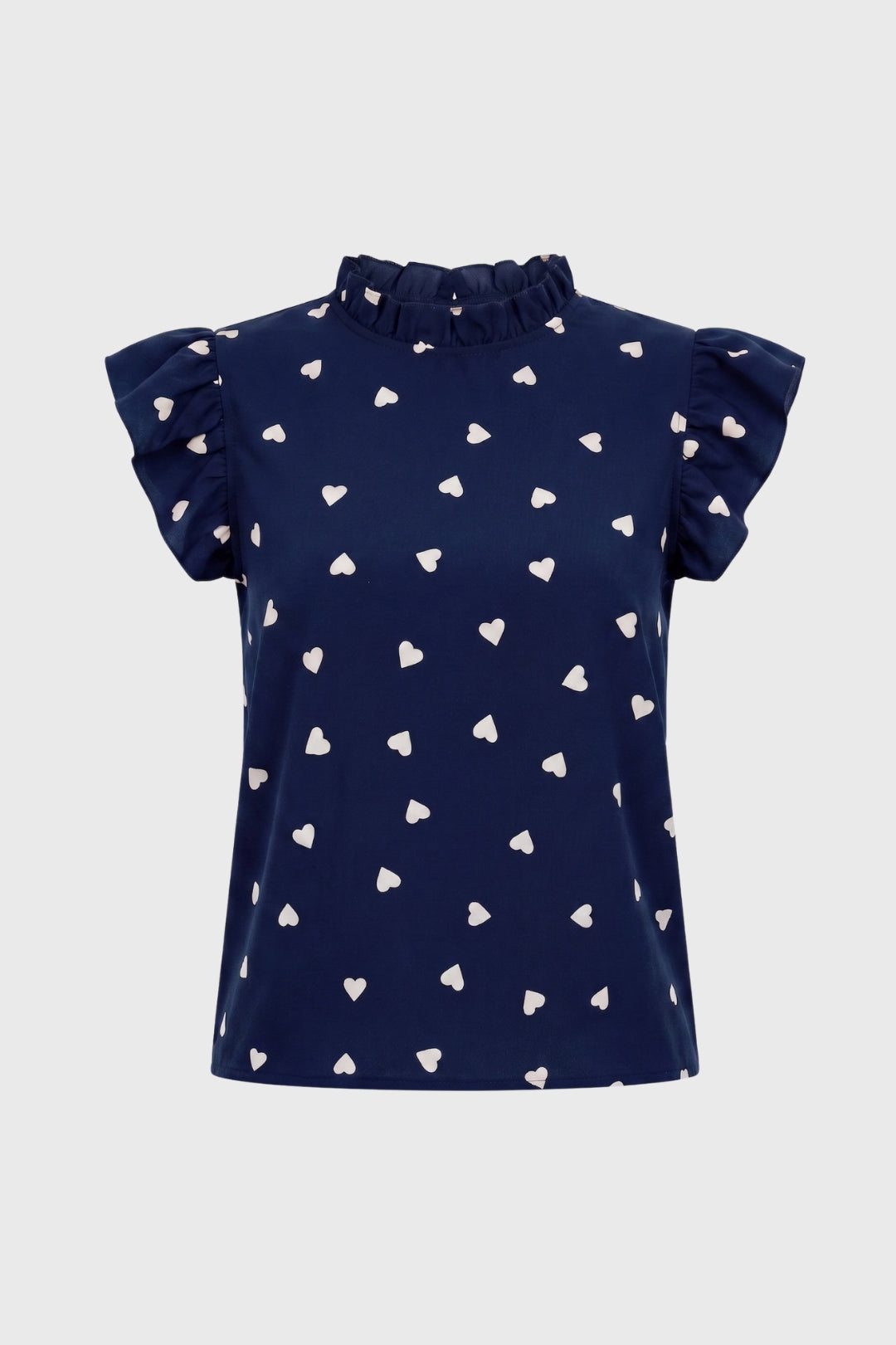 Tilly | Women's Heart Print Ruffle Top