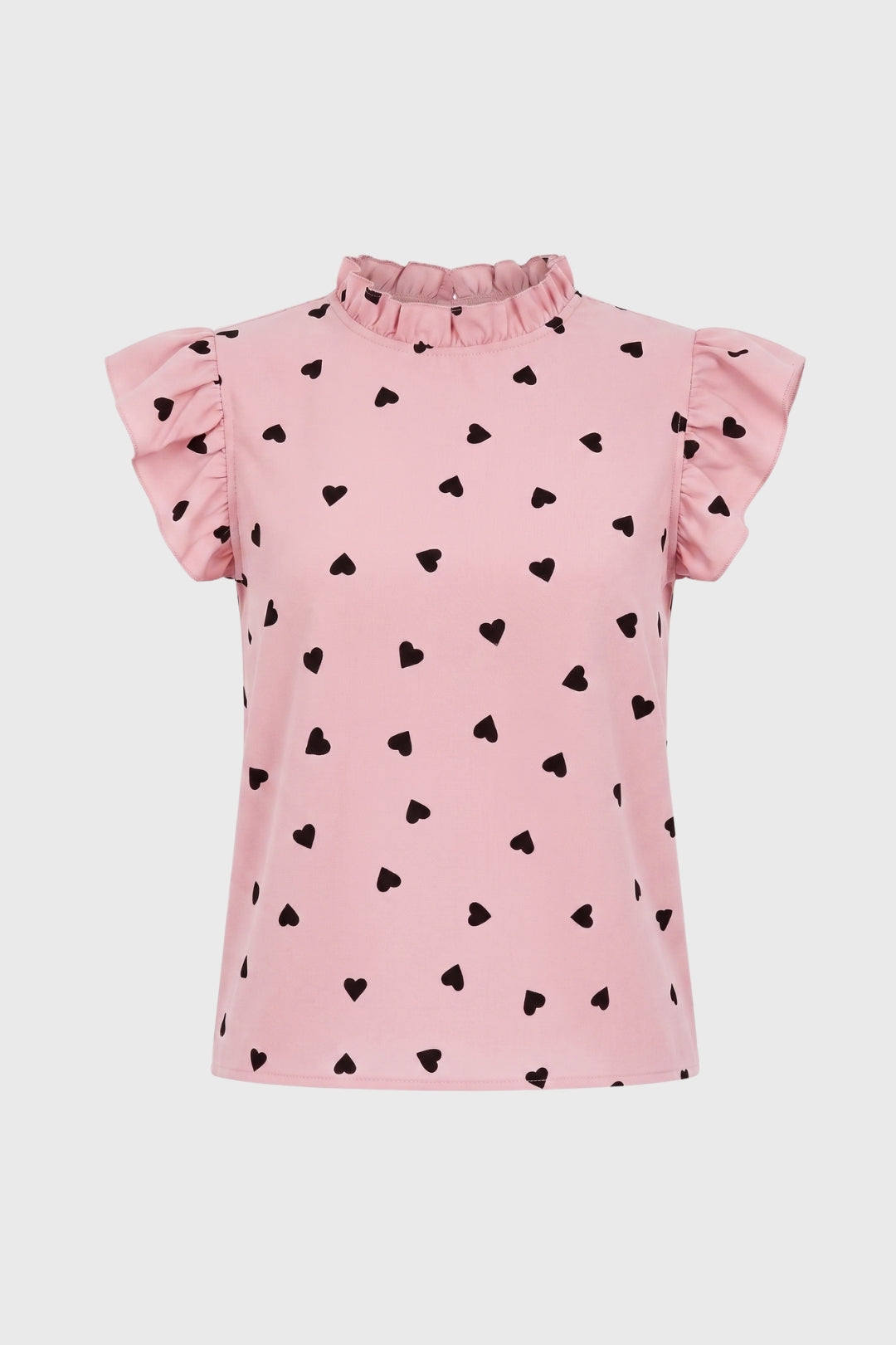 Tilly | Women's Heart Print Ruffle Top