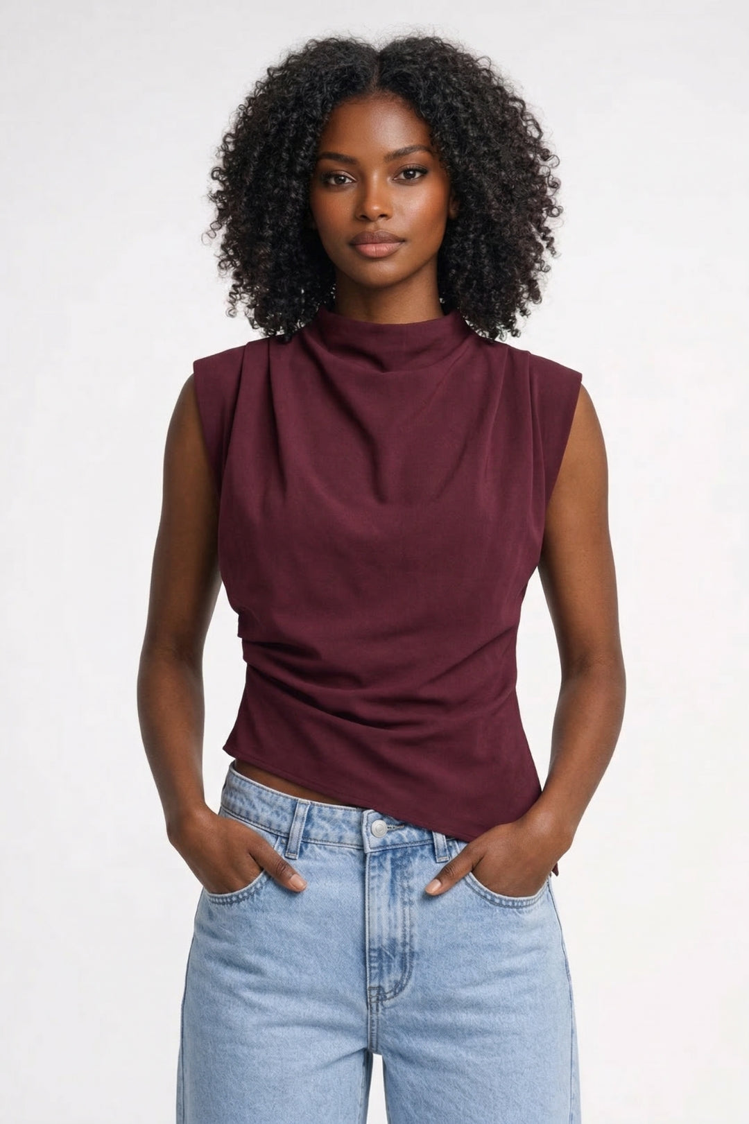 Flora | Women's Sleeveless Draped Top