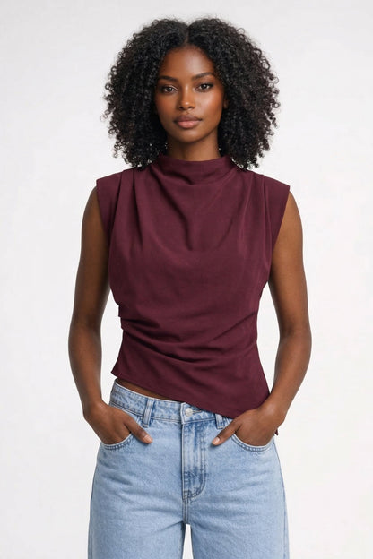 Flora | Women's Sleeveless Draped Top
