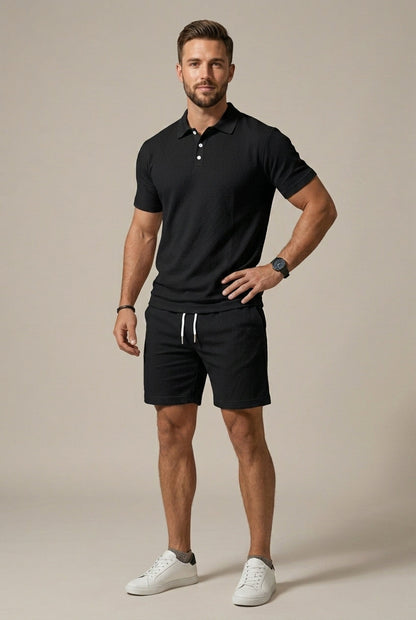 Thomas | Men's Textured Polo Two-Piece Set
