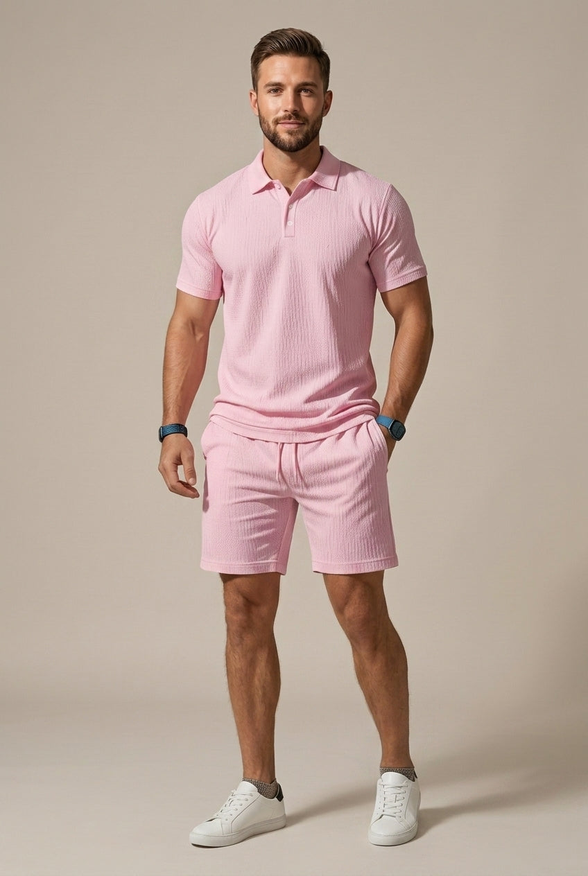 Thomas | Men's Textured Polo Two-Piece Set
