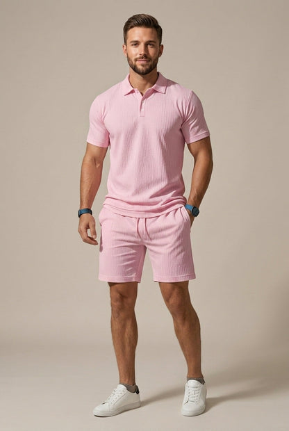 Thomas | Men's Textured Polo Two-Piece Set