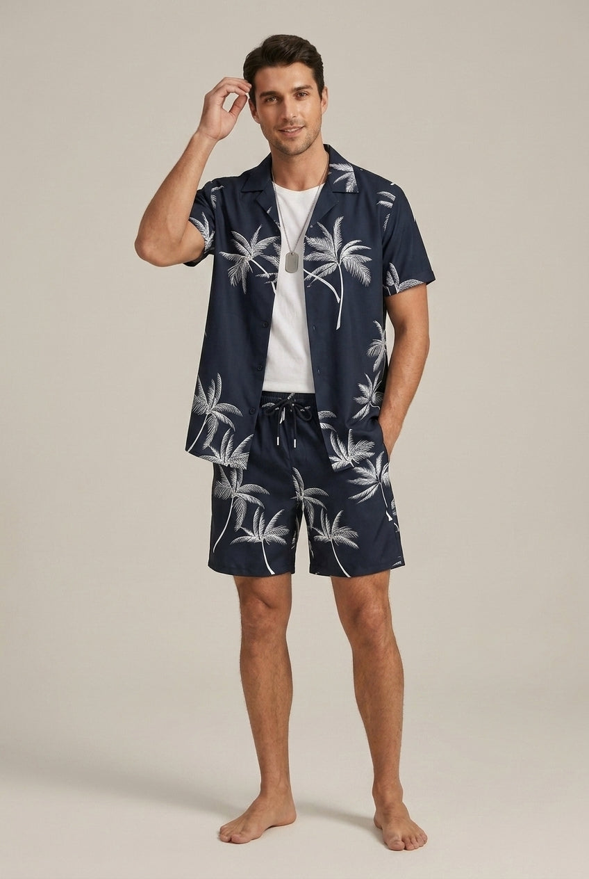 Oscar | Men's Palm Print Two-Piece Set